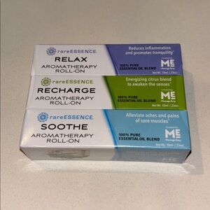 RAREESSENCE aromatherapy roll on essential oil set 3pk NWT